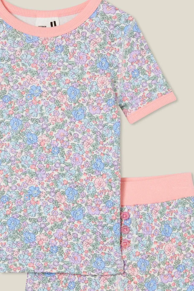 Girls 214Boys 214 Sleepwear Cotton On Talia Short Sleeve Pyjama Set Vanillamiddleton Floral