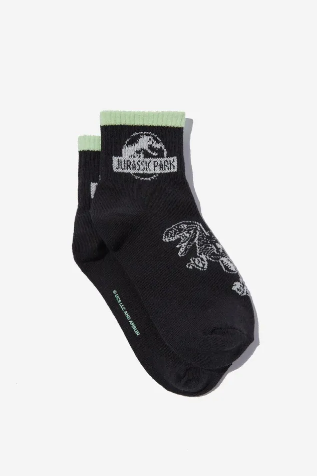 Girls 214Boys 214 Socks and Tights Cotton On Single Pack Lcn Mid Crew Sock Lcn Uni Rabbit Greyjurassic