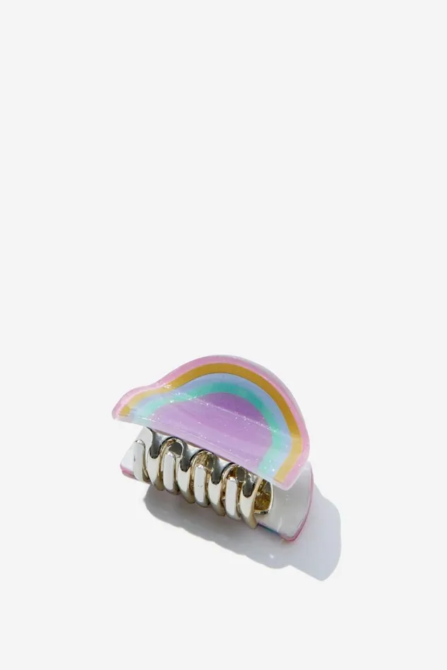 Girls 214 Hair Accessories Cotton On Claudia Claw Clip Bright Shimmer Rainbow