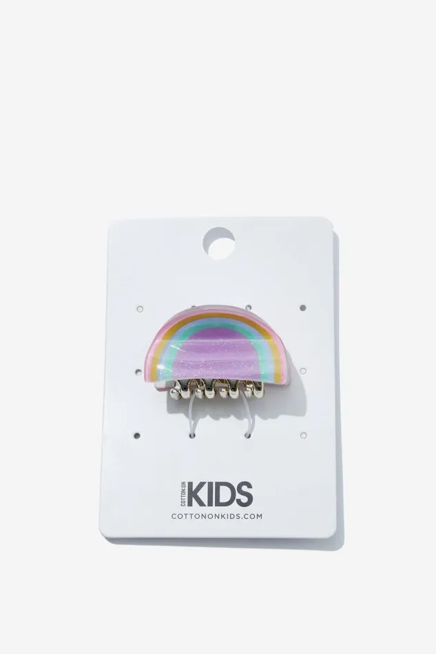 Girls 214 Hair Accessories Cotton On Claudia Claw Clip Bright Shimmer Rainbow