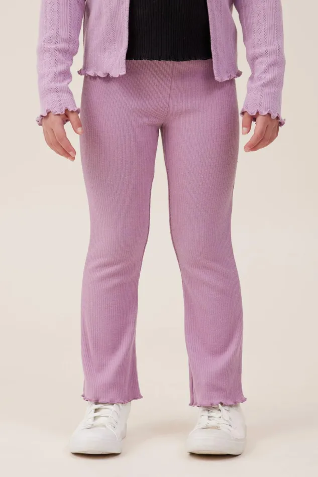 Girls 214 Leggings Pants and Jeans Cotton On Frankie Flare Pant Chalky Mauve Rib