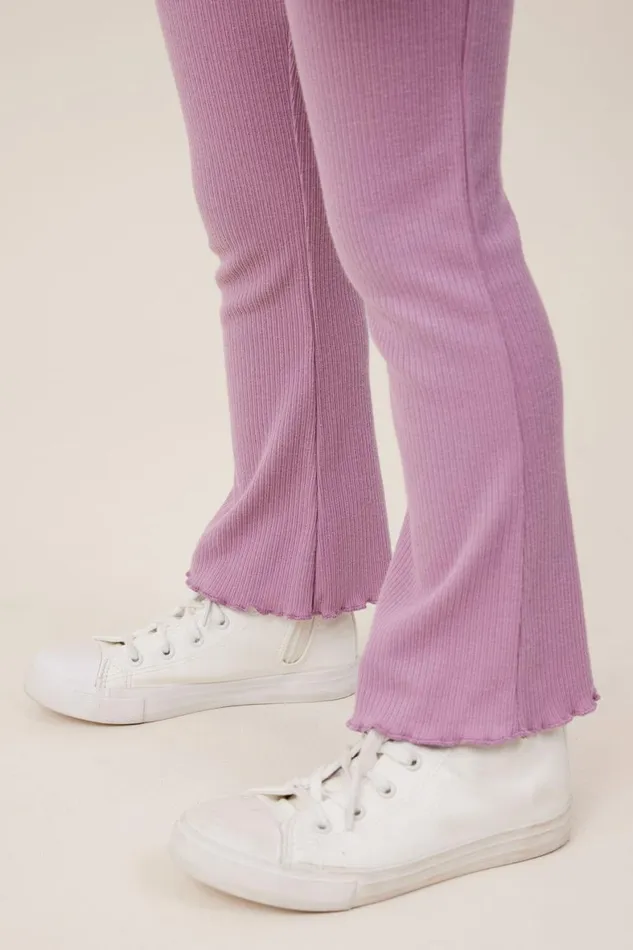 Girls 214 Leggings Pants and Jeans Cotton On Frankie Flare Pant Chalky Mauve Rib
