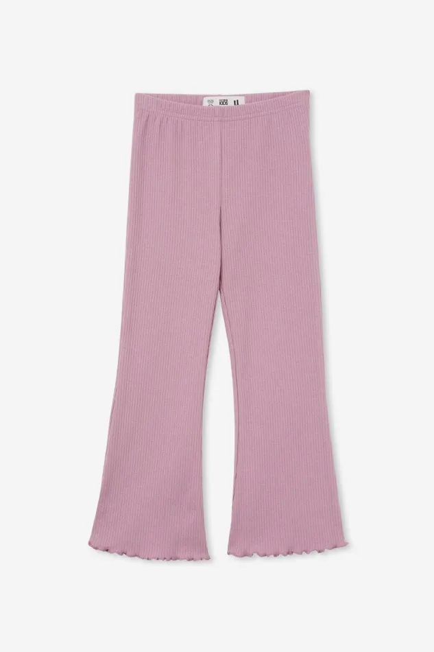 Girls 214 Leggings Pants and Jeans Cotton On Frankie Flare Pant Chalky Mauve Rib