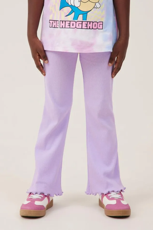 Girls 214 Leggings Pants and Jeans Cotton On Frankie Flare Pant Lilac Drop Rib