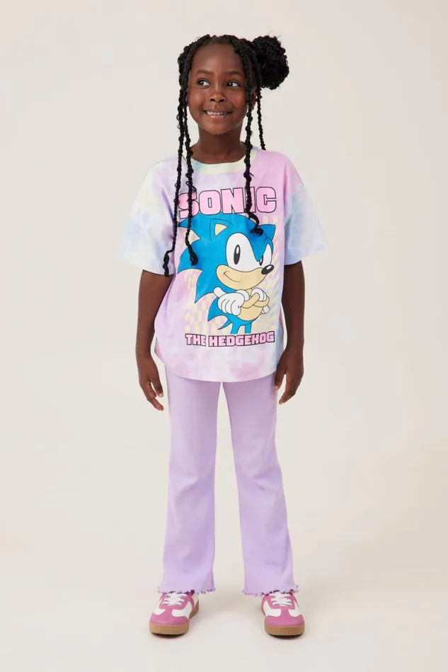 Girls 214 Leggings Pants and Jeans Cotton On Frankie Flare Pant Lilac Drop Rib