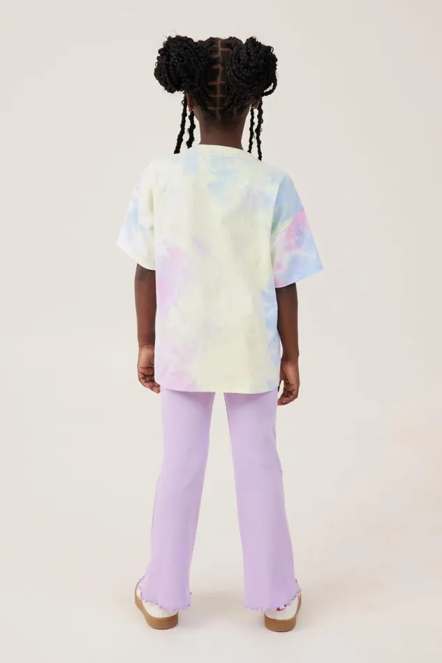 Girls 214 Leggings Pants and Jeans Cotton On Frankie Flare Pant Lilac Drop Rib
