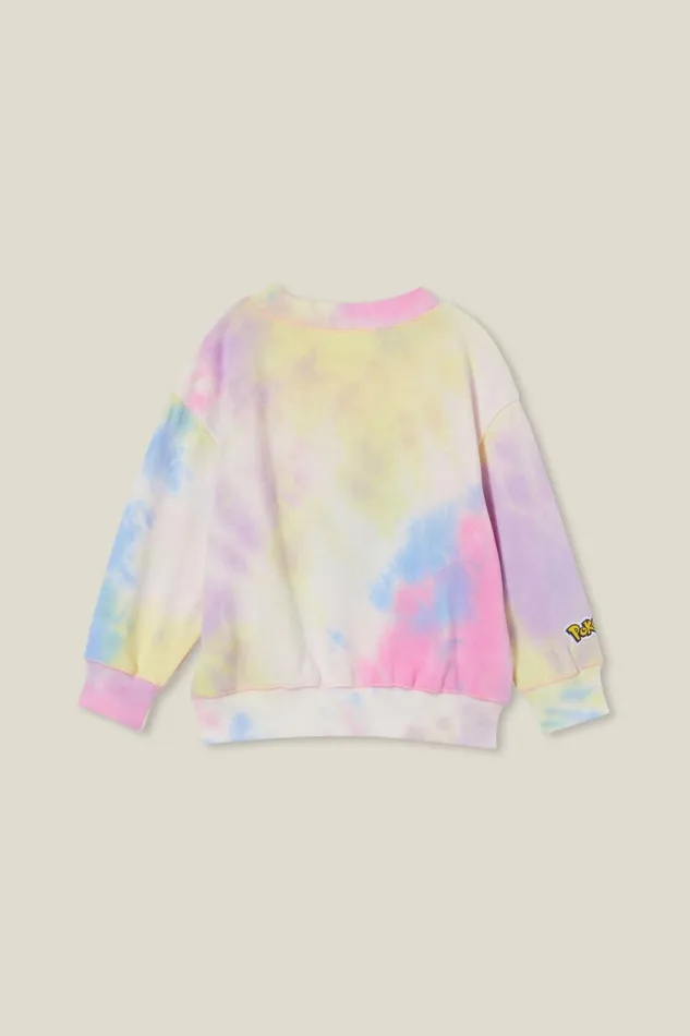 Girls 214 Sweatshirts and Sweatpants Cotton On License Dusty Fleece Crew Neck Lcn Pok Pokemon Gotta Catch Em Alltie Dye