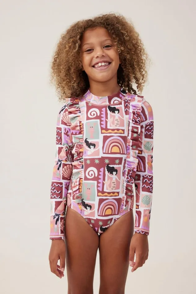 Girls 214 Swimwear Cotton On Lydia One Piece Hennaparadise Mermaid