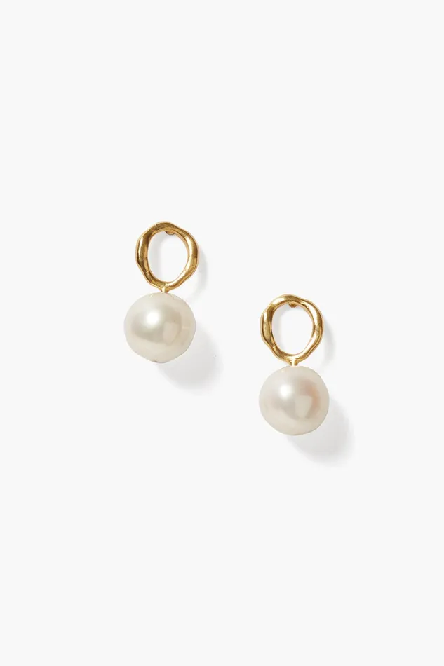 Globe Stud Earrings White Pearl Women Chan Luu Earrings
