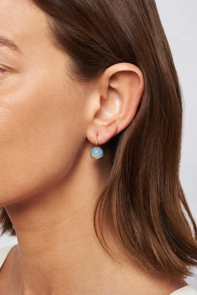 Gold Dipped Aquamarine Earrings Women Chan Luu Earrings
