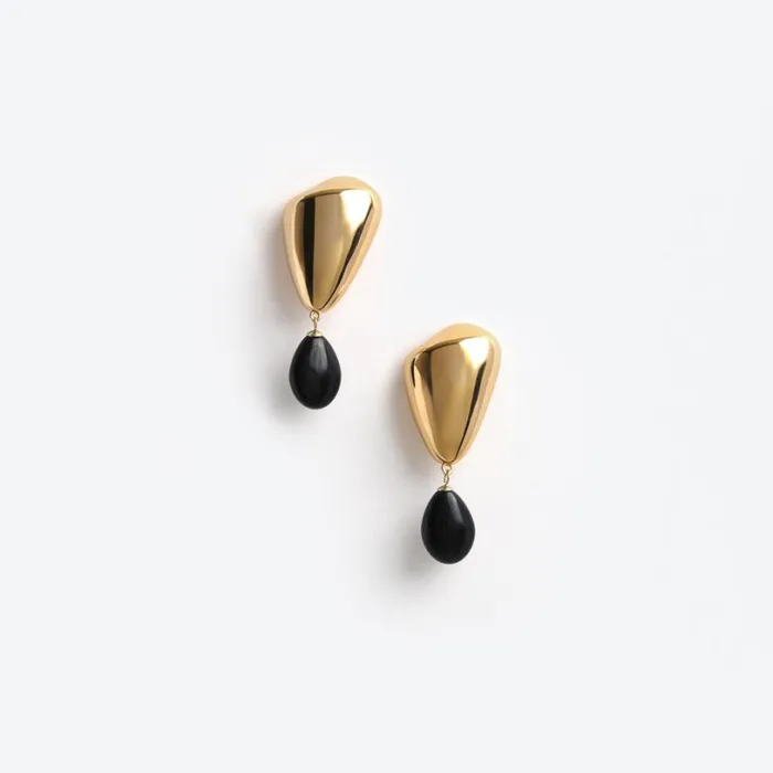 Gold Droplet Earrings Women Self Portrait Accessories