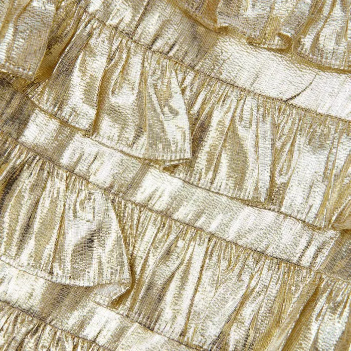 Gold Metallic Frill Dress Kids Self Portrait Party Dresses Gold Metallic Frill Dress Kids Self Portrait Party Dresses