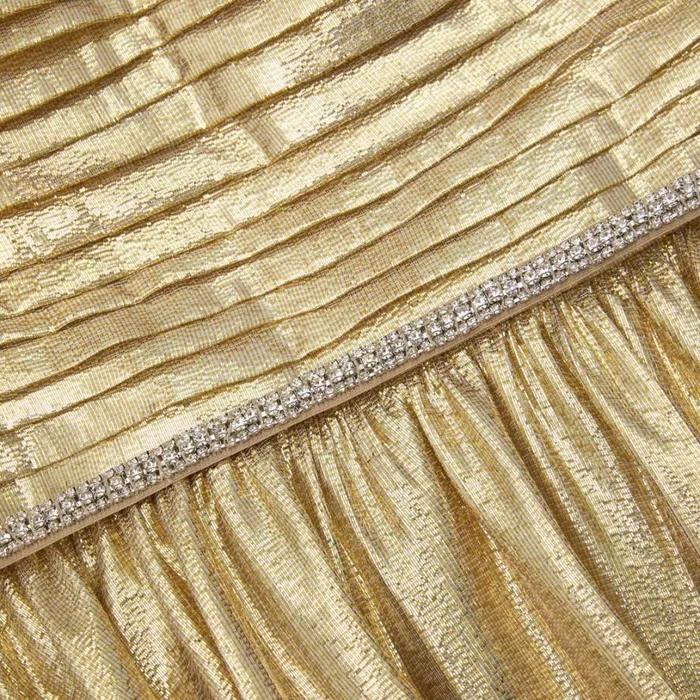 Gold Metallic Maxi Dress Women Self Portrait Dresses