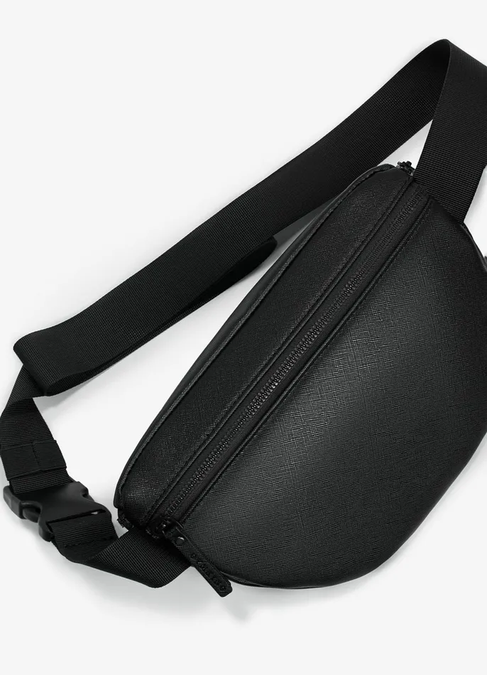 Gym King Accessories Men Faux Leather Bum Bag 8211 Black