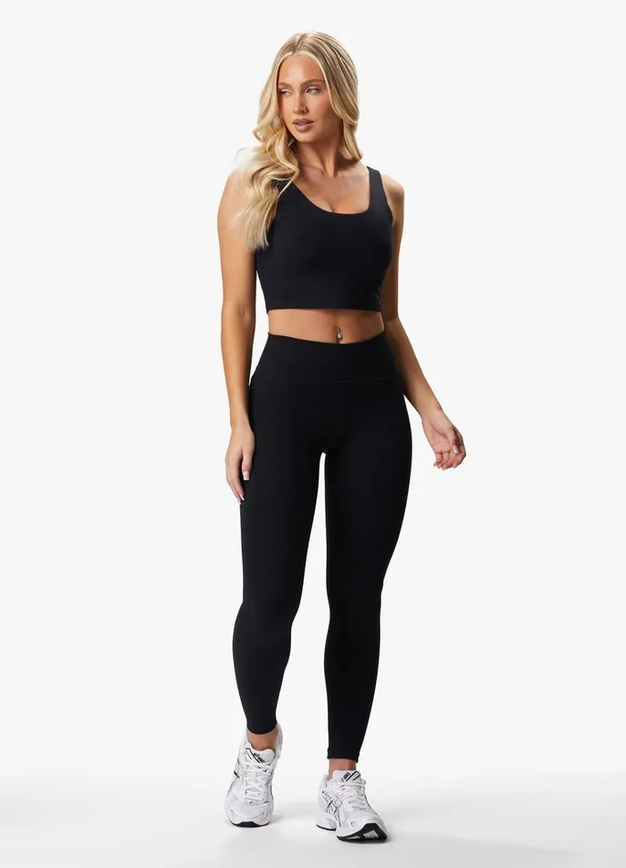 Gym King Gymwear Women Peach Luxe Legging 8211 Black Luxe