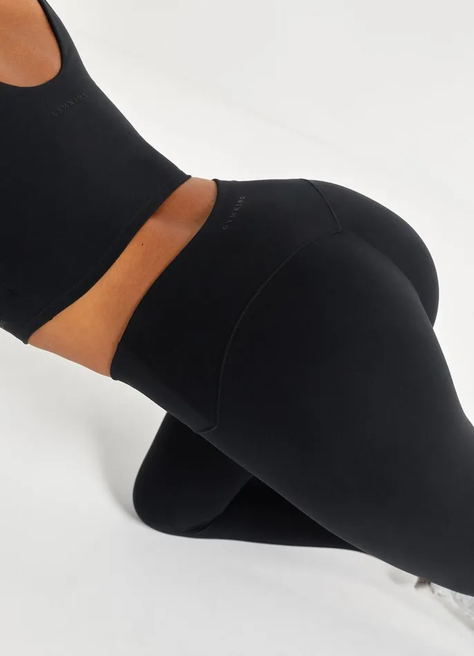 Gym King Gymwear Women Peach Luxe Legging 8211 Black Luxe