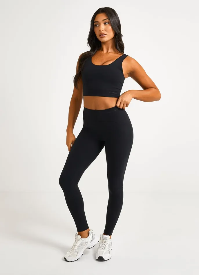 Gym King Gymwear Women Peach Luxe Legging 8211 Black Luxe