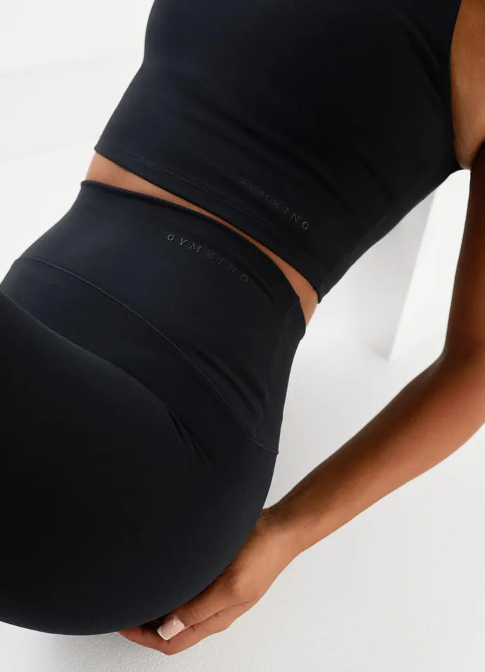 Gym King Gymwear Women Peach Luxe Legging 8211 Black Luxe