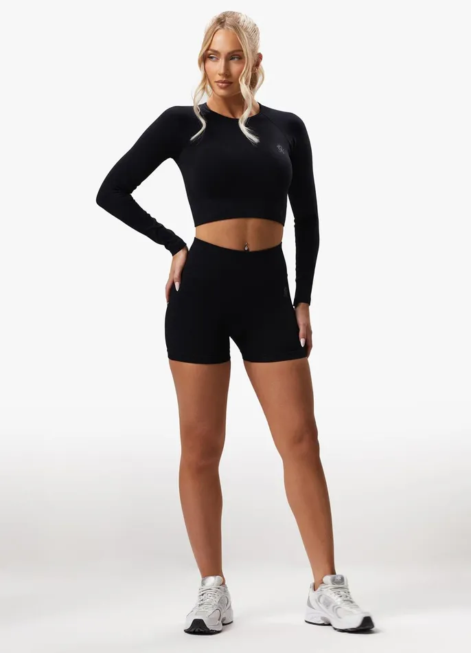 Gym King Gymwear Women Sculpt Seamless LS Top 8211 Black