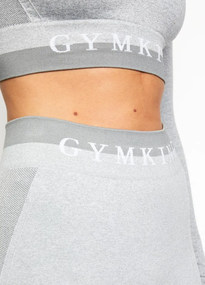Gym King Gymwear Women Seamless Results Long Sleeve Crop Tee 8211 Ice Melange