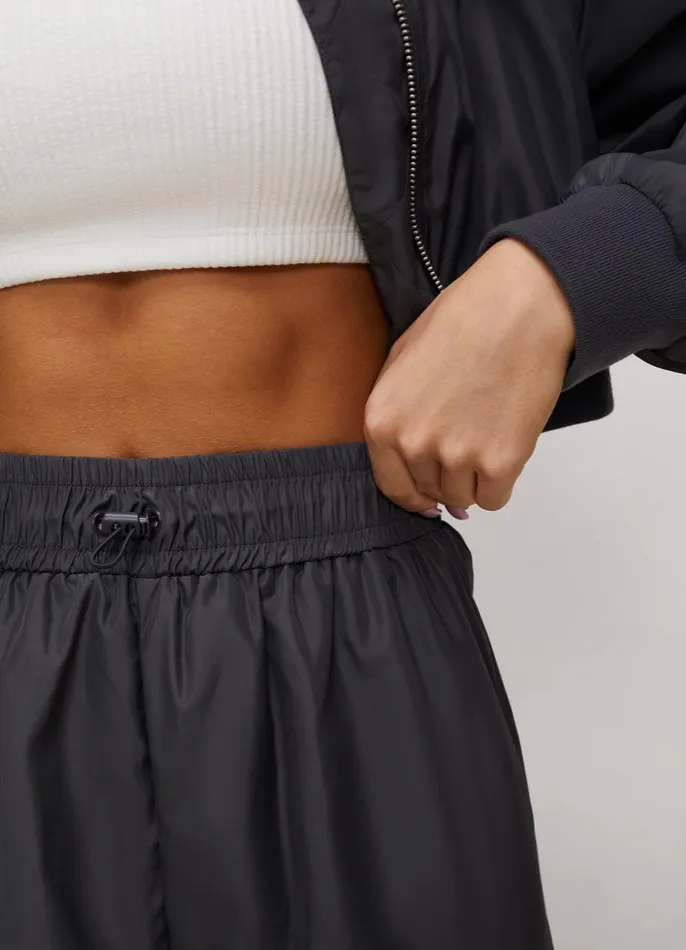 Gym King Joggers Women Satin Cargo Pants 8211 Graphite