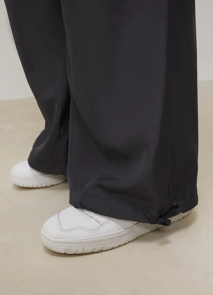Gym King Joggers Women Satin Cargo Pants 8211 Graphite