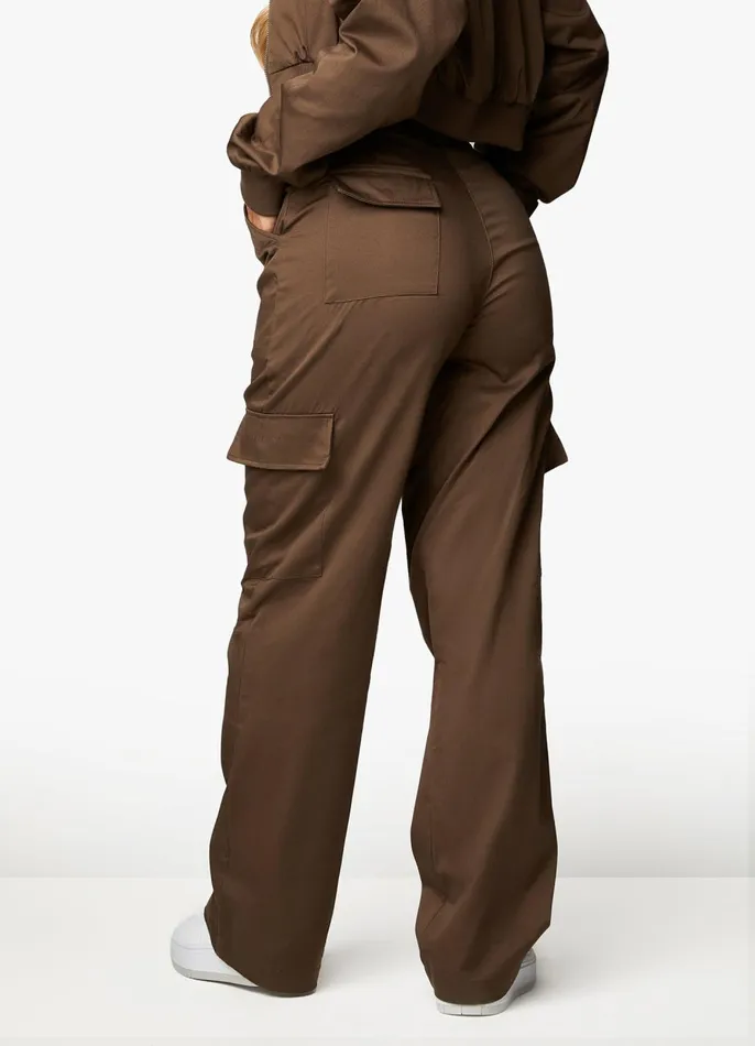 Gym King Joggers Women Woven Cargo Pant 8211 Chocolate