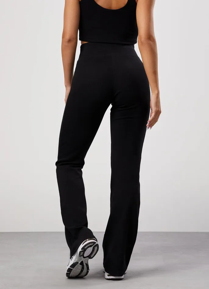 Gym King Leggings Women 365 Rib Flared Legging 8211 Black