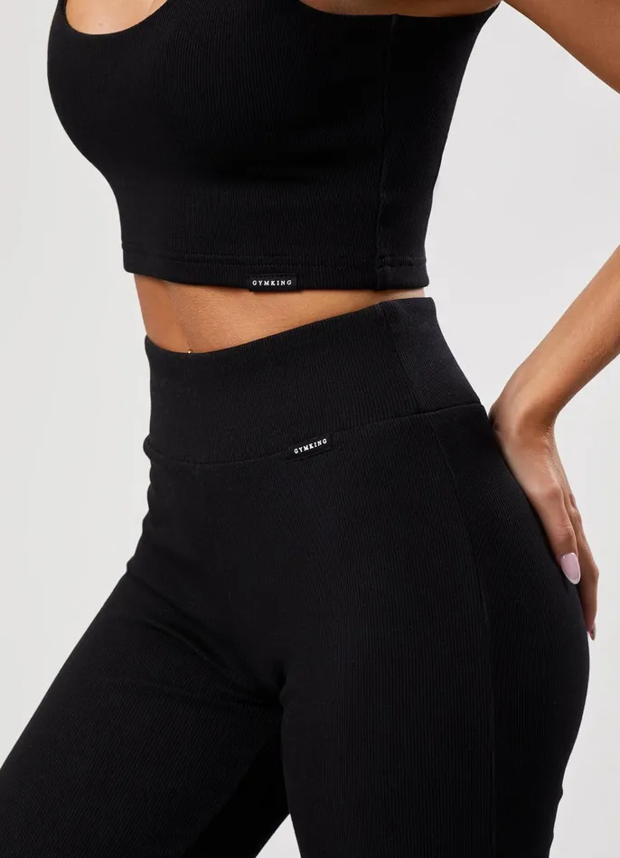 Gym King Leggings Women 365 Rib Flared Legging 8211 Black
