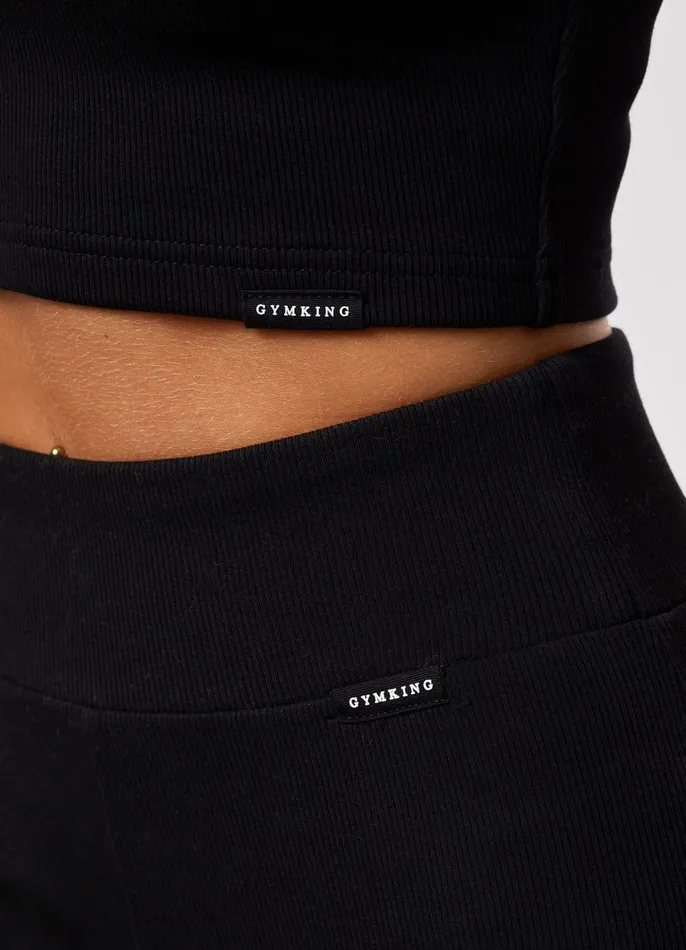 Gym King Leggings Women 365 Rib Flared Legging 8211 Black