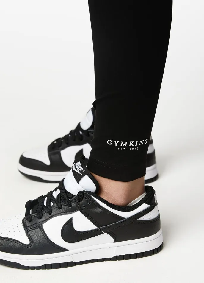 Gym King Leggings Women Established Jersey Legging 8211 BlackWhite