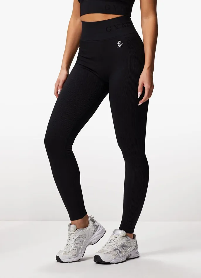 Gym King Leggings Women Formation Seamless Rib Legging 8211 Black