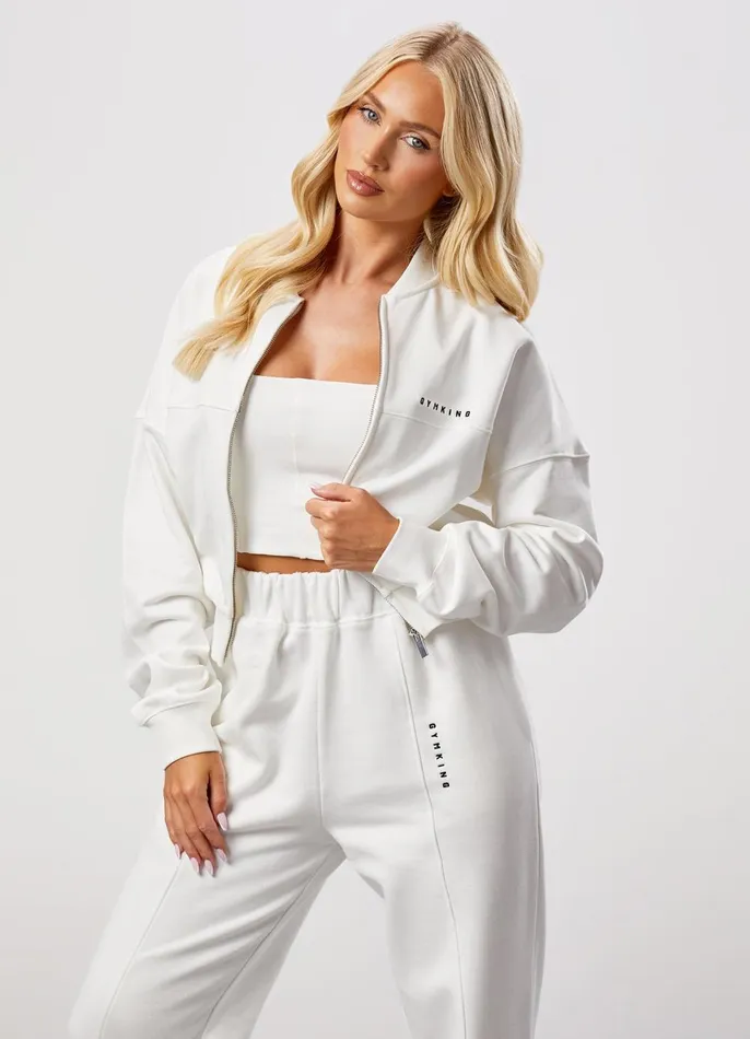 Gym King Outerwear Women GKW Seam Detail Bomber Jacket 8211 Cream