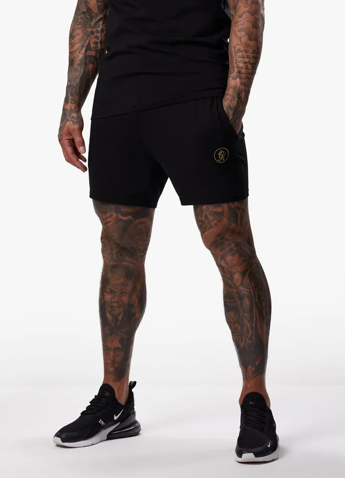 Gym King Shorts Men Pro Logo Jersey Short 8211 BlackGold