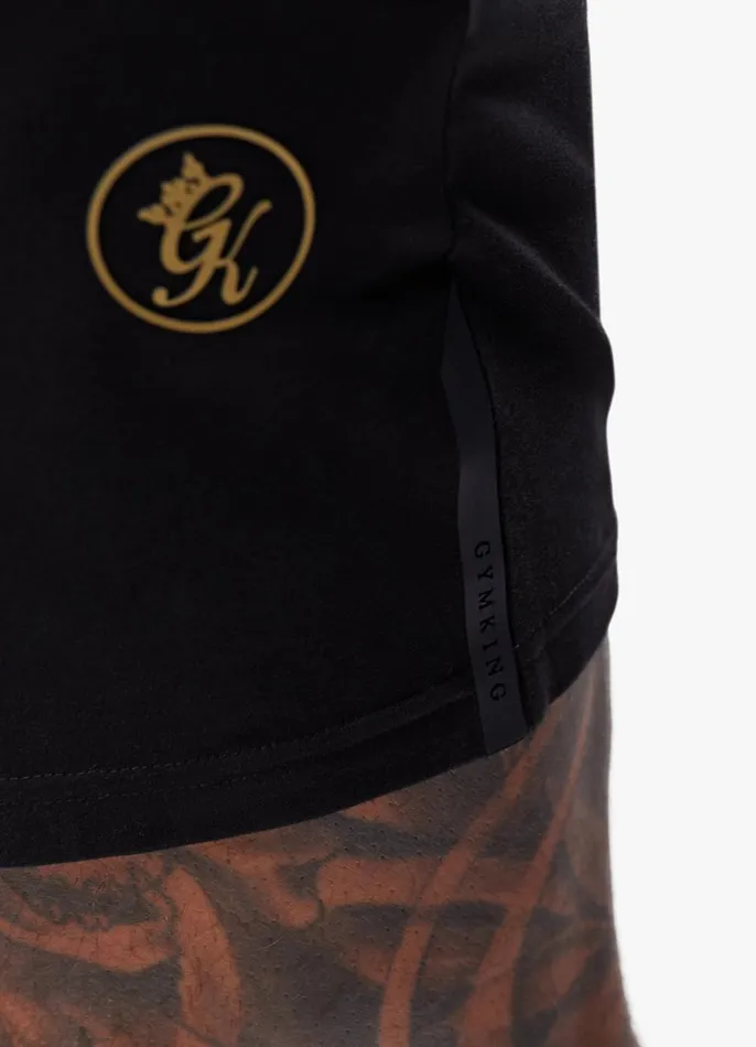 Gym King Shorts Men Pro Logo Jersey Short 8211 BlackGold