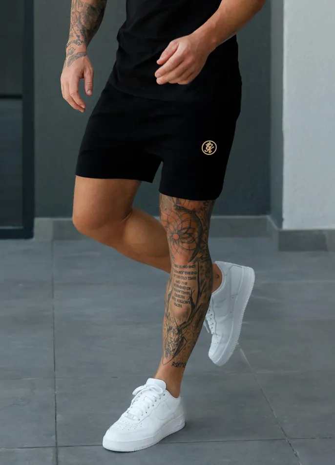Gym King Shorts Men Pro Logo Jersey Short 8211 BlackGold