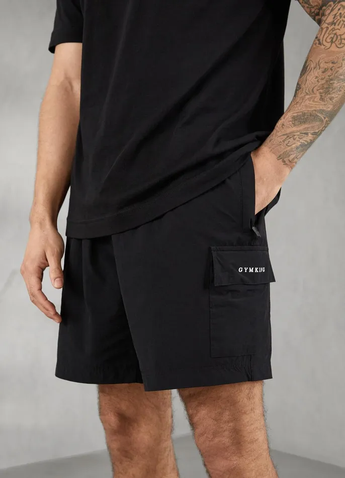 Gym King Shorts Men Utility Woven Cargo Short 8211 Black