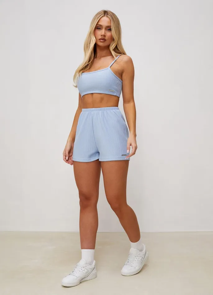 Gym King Shorts Women Signature Rib Short 8211 Pale Blue
