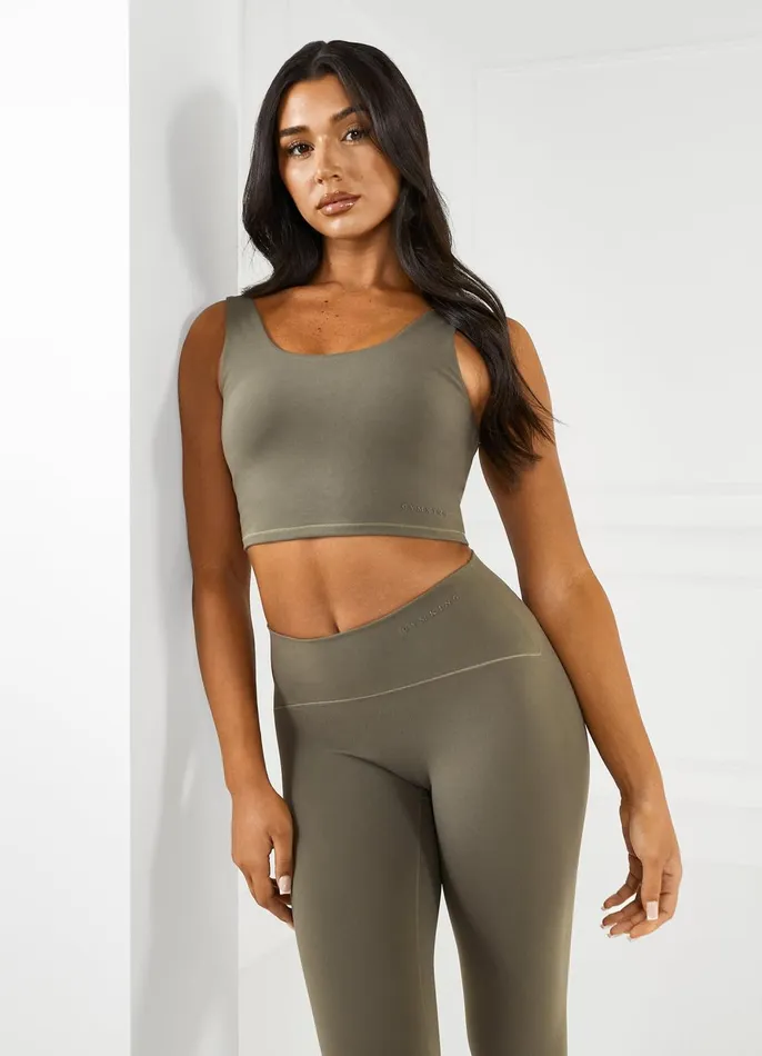 Gym King Sports Bras Women Peach Luxe Tank 8211 Olive Luxe