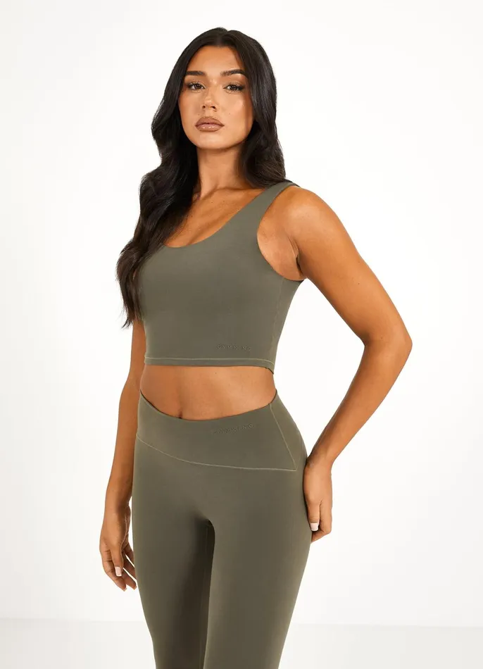 Gym King Sports Bras Women Peach Luxe Tank 8211 Olive Luxe
