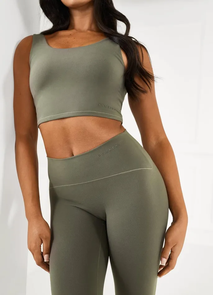 Gym King Sports Bras Women Peach Luxe Tank 8211 Olive Luxe