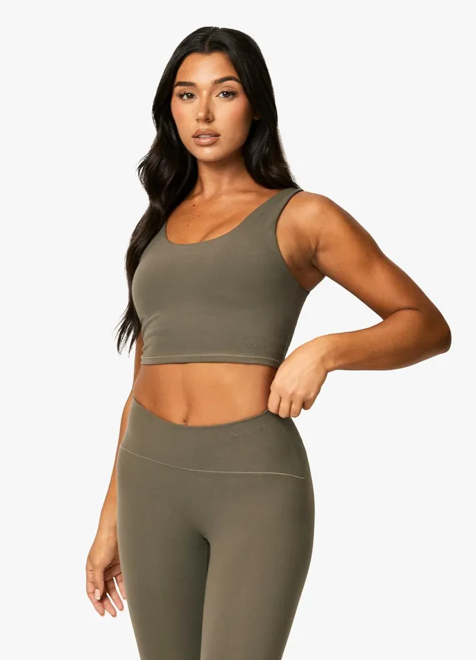 Gym King Sports Bras Women Peach Luxe Tank 8211 Olive Luxe