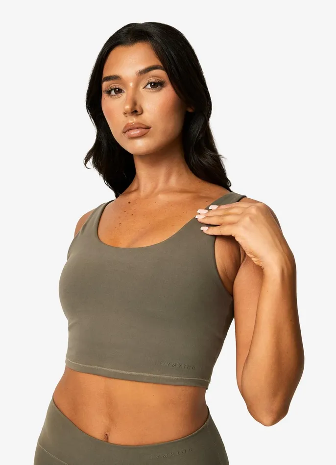 Gym King Sports Bras Women Peach Luxe Tank 8211 Olive Luxe