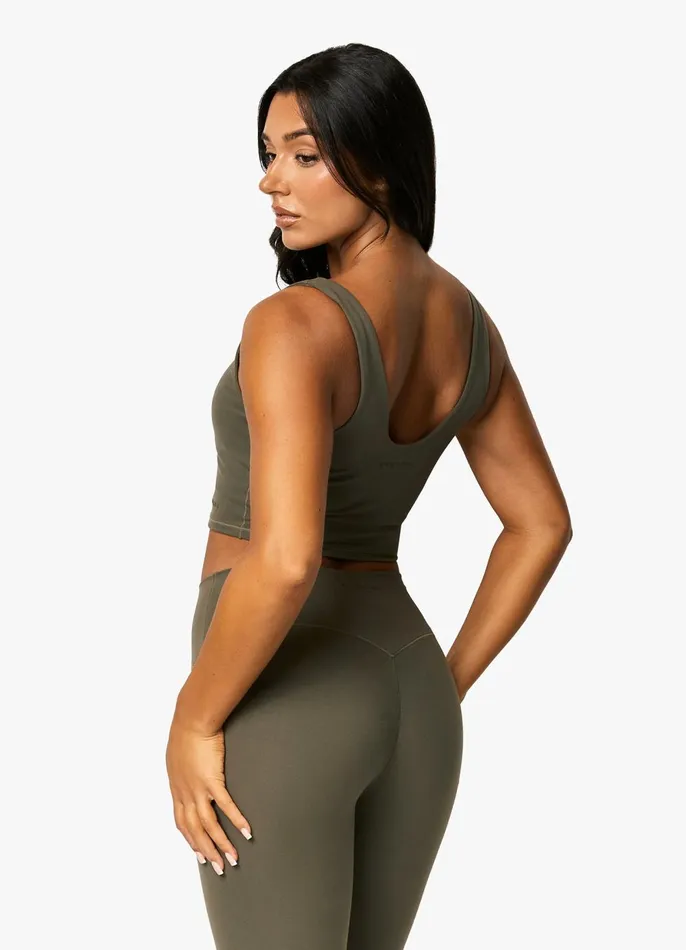 Gym King Sports Bras Women Peach Luxe Tank 8211 Olive Luxe