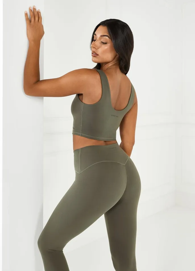 Gym King Sports Bras Women Peach Luxe Tank 8211 Olive Luxe