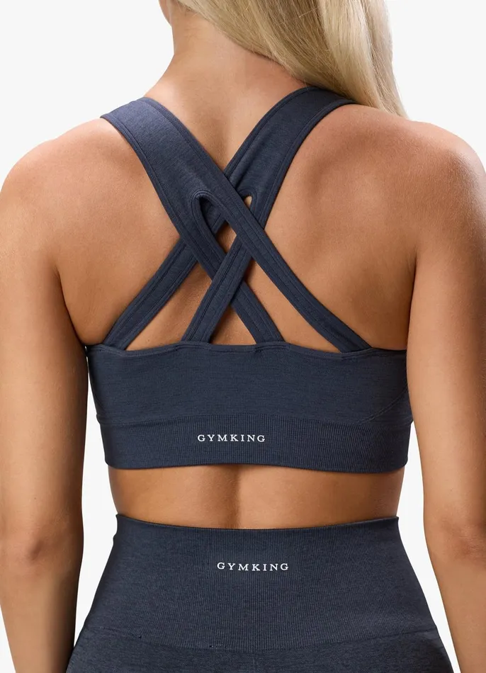Gym King Sports Bras Women Results 20 Seamless Cross Over Bra 8211 Midnight Blue