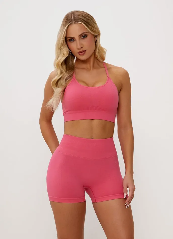 Gym King Sports Bras Women Sculpt Seamless Bra 8211 Bright Fuchsia