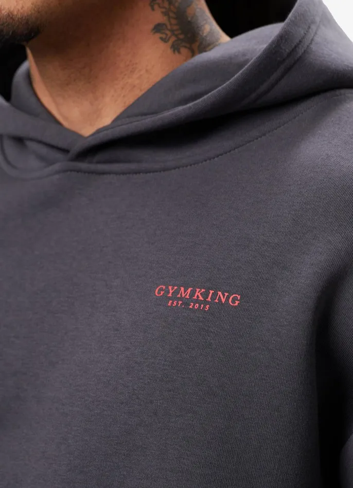 Gym King Sweatshirts and Hoodies Men Established Hood 8211 Dark PewterRed