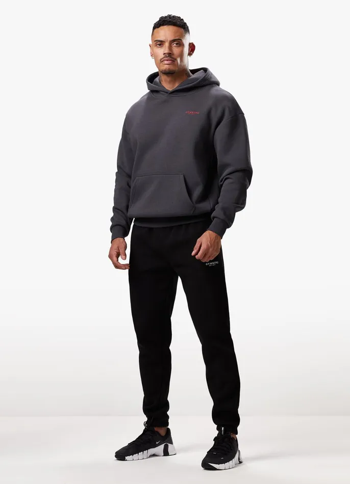 Gym King Sweatshirts and Hoodies Men Established Hood 8211 Dark PewterRed
