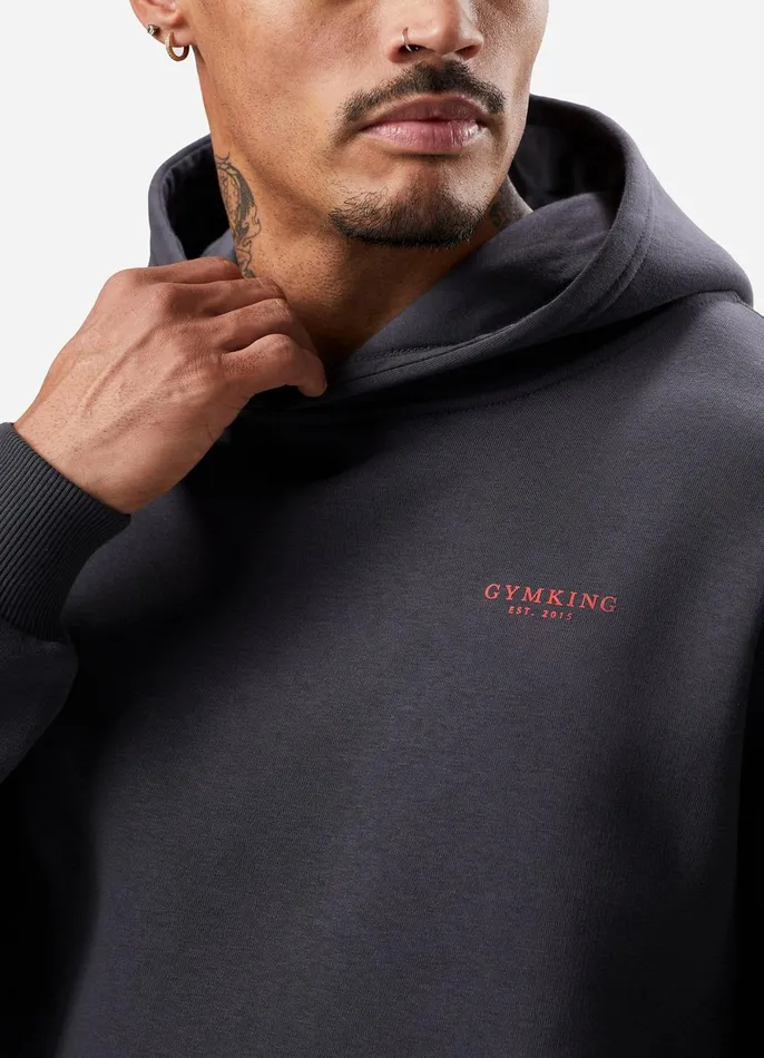 Gym King Sweatshirts and Hoodies Men Established Hood 8211 Dark PewterRed